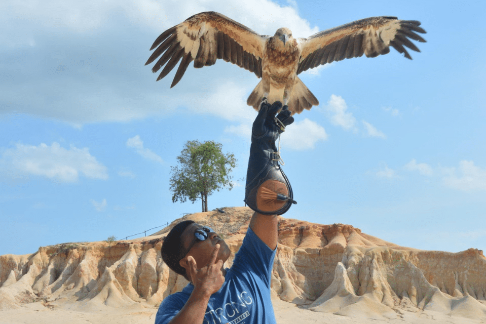 Photo with eagle at Blue Lake Bintan