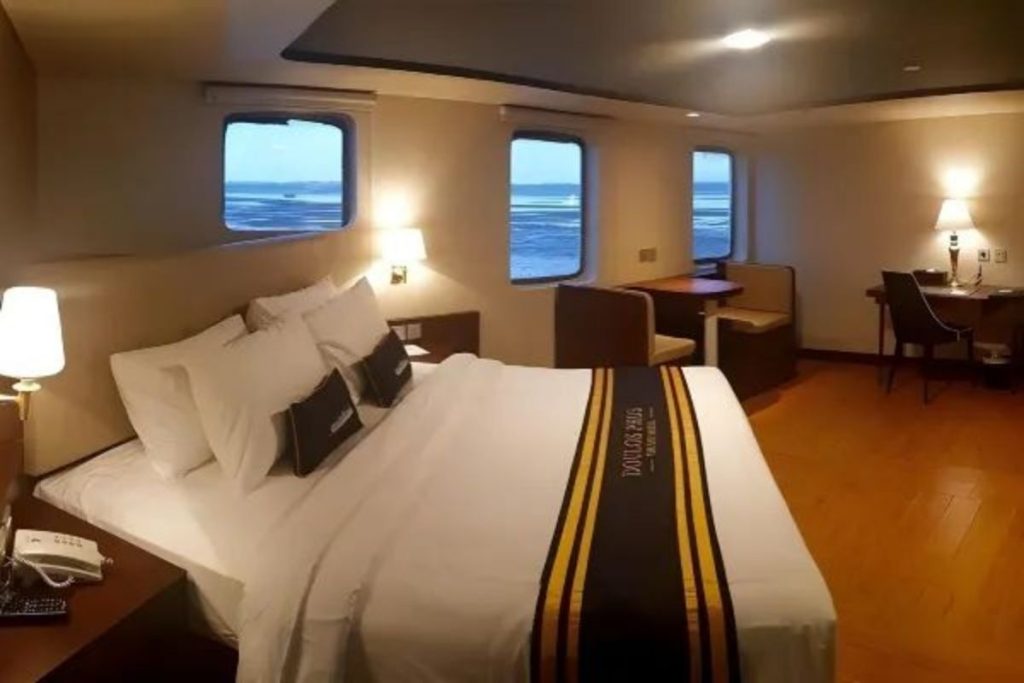 Guest cabin room at Doulos Phos The Ship Hotel