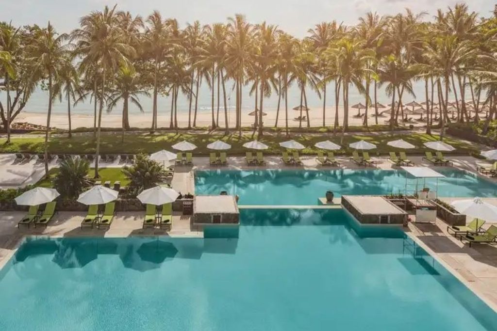 Pool with sea view at Club Med Bintan