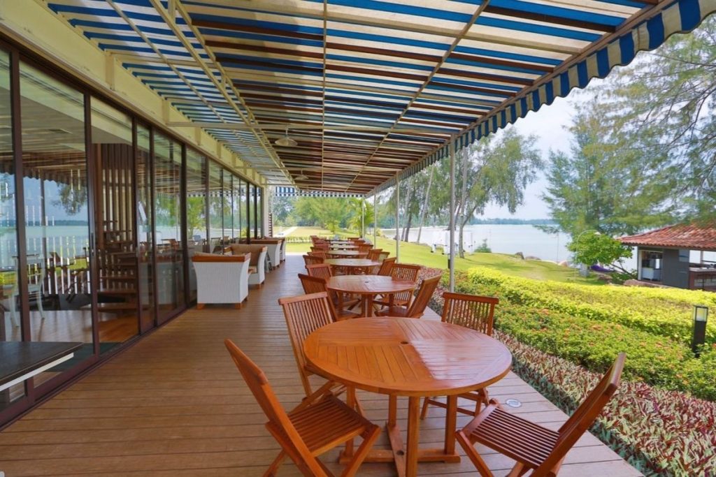 Restaurant with sea view at Pantai Indah Lagoi Bintan