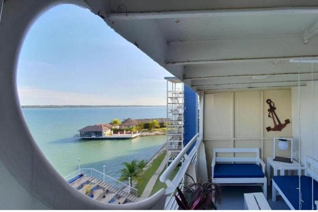 Sea view from cabin at Doulos Phos The Ship Hotel