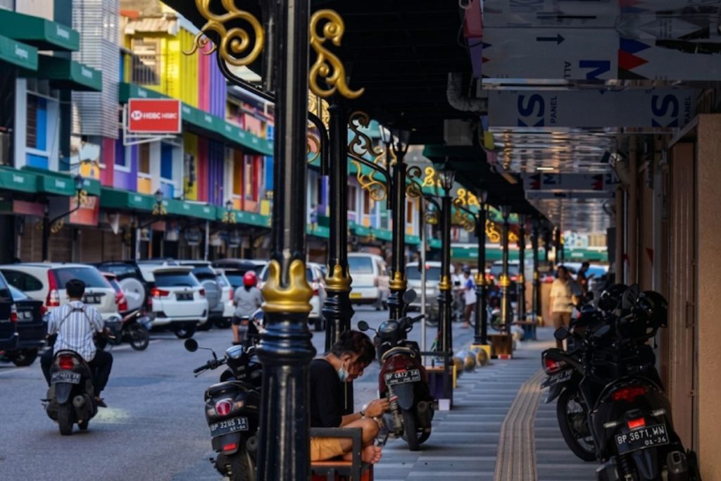 Traditional market in Tanjungpinang with fresh produce and local goods