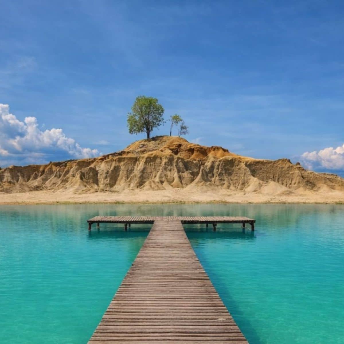 Blue Lake Bintan turquoise water landscape view
