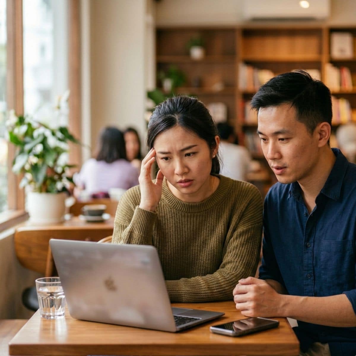 Couple reviewing travel plans