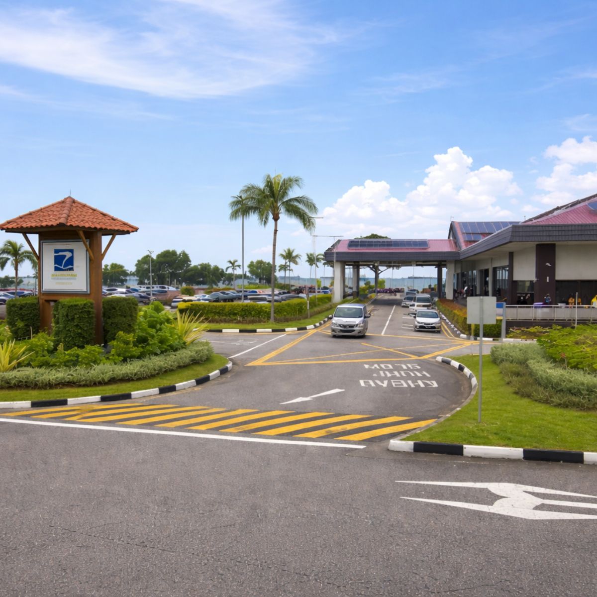 Departure hall at Tanah Merah Ferry Terminal before boarding ferry from Singapore to Bintan