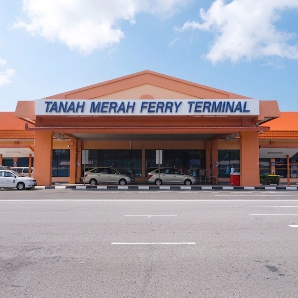 Drop-off and parking area at Tanah Merah Ferry Terminal for passengers traveling to Bintan