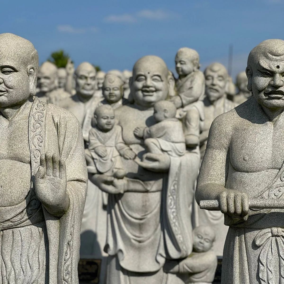Bintan 500 Lohan Temple statue close view with detailed expression
