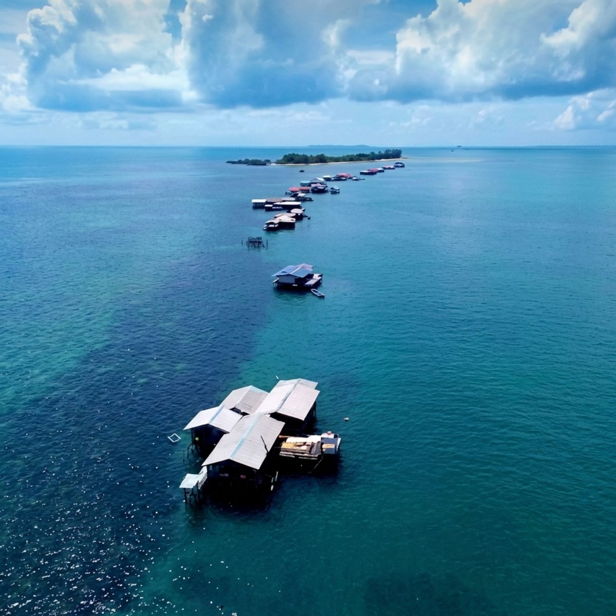Traditional kelong fishing platform in East Bintan